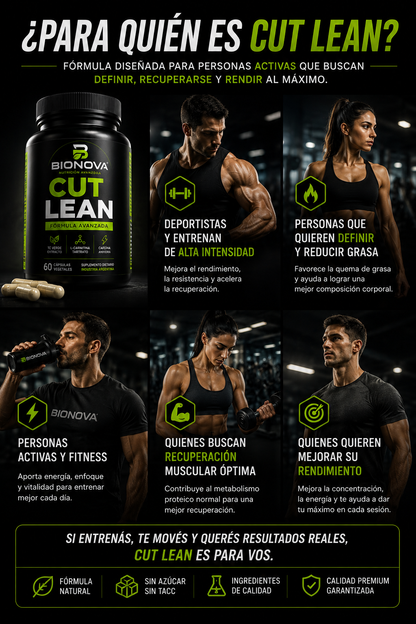 BIONOVA CUT LEAN | Fórmula avanzada 5 en 1 para definición y rendimiento
